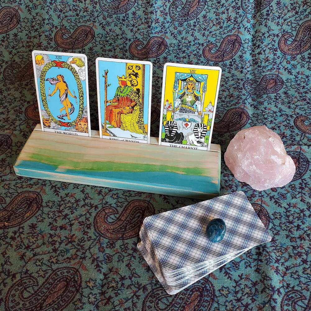 Triple Tarot –Oracle Card/Photo Display/Altar Stand Holder, 3 Card Reading